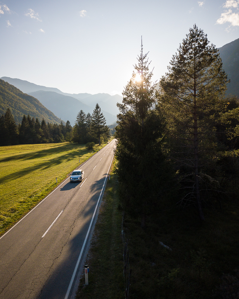 Aerial View of Highway, Triglav National Park, Upper Carniola, Slovenia