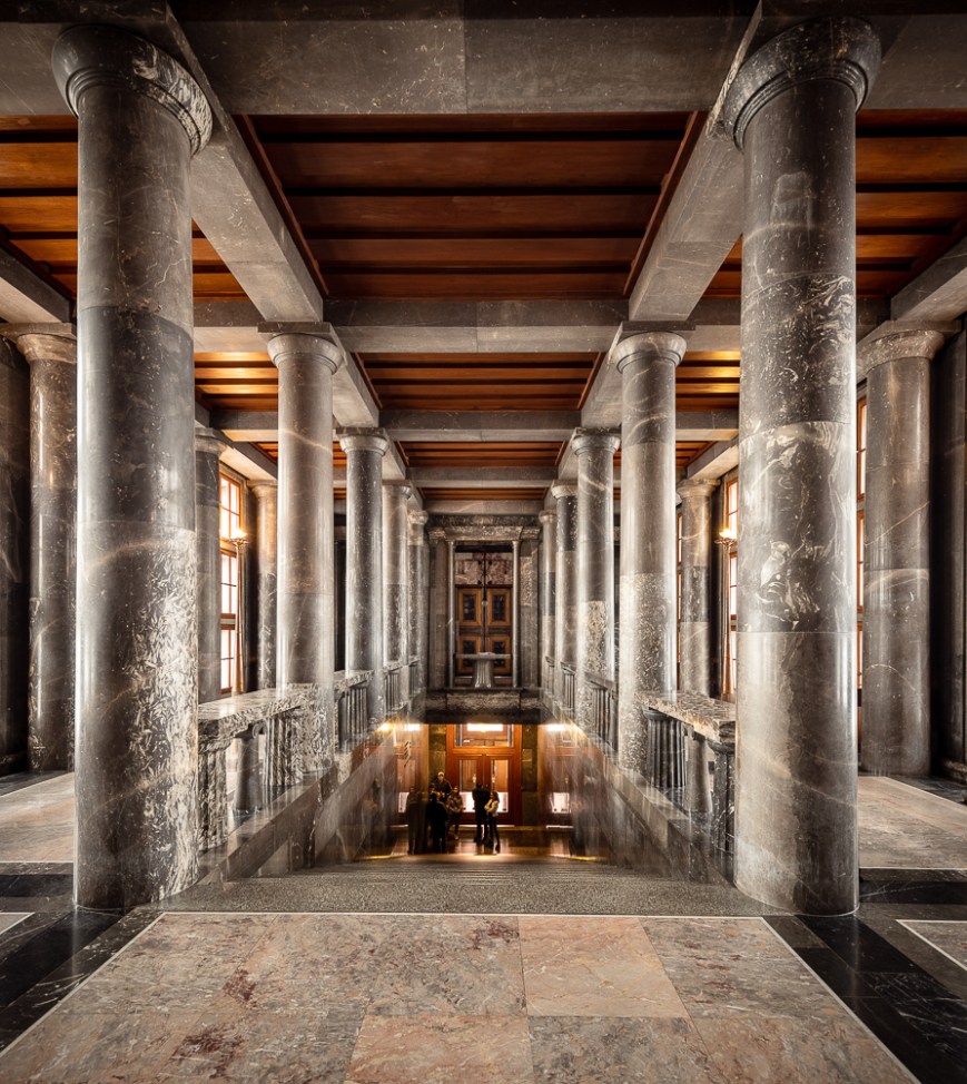 Interior of National and University Library, Ljubljana, Slovenia