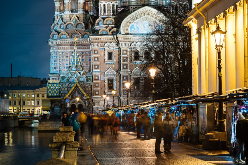 Church of the Savior on Blood at Night, Saint Petersburg, Leningrad Oblast, Russia