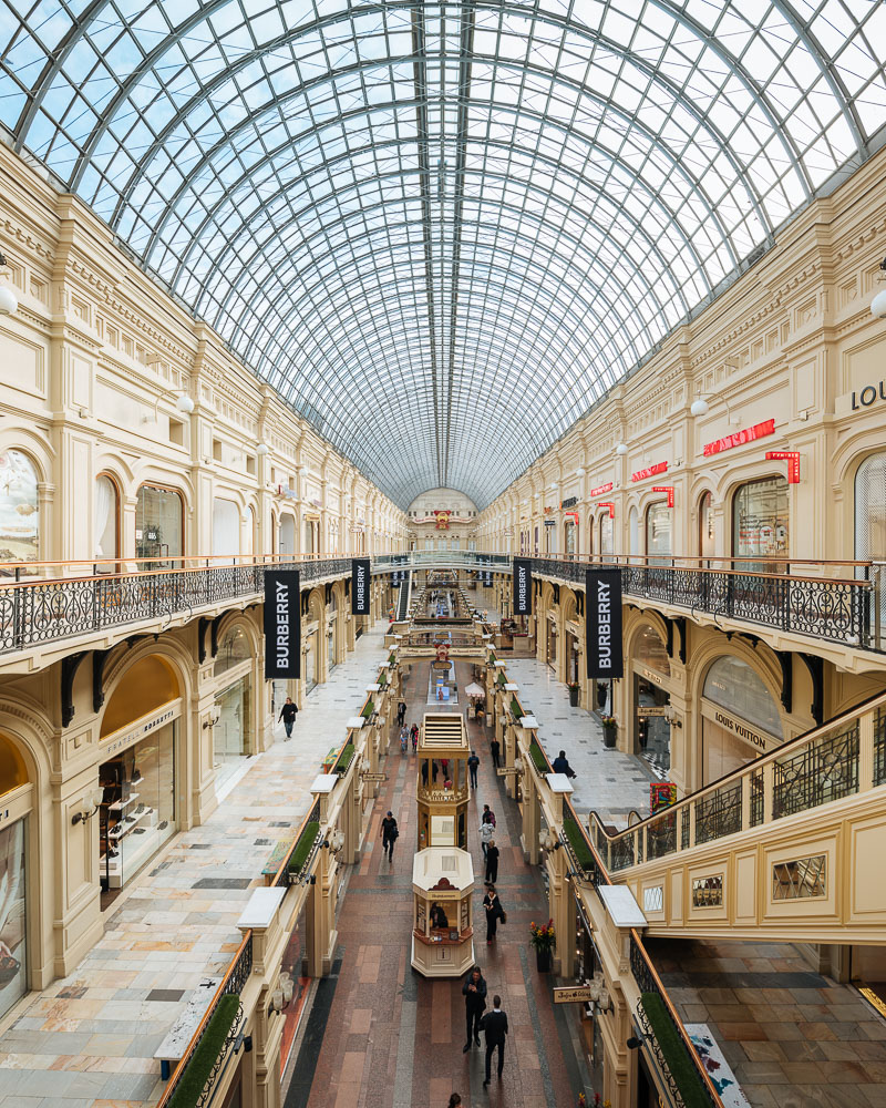 Interior of GUM Shopping Center, Moscow, Moscow Oblast, Russia