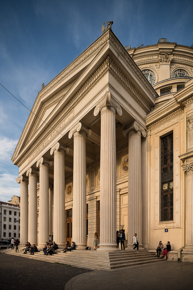 Exterior of Romanian Athenaeum Concert Hall, Bucharest, Romania