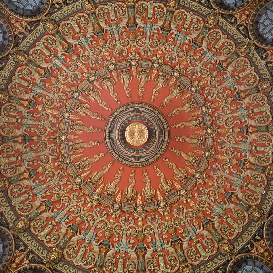 Ceiling of Romanian Athenaeum Concert Hall, Bucharest, Romania
