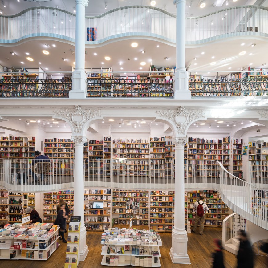 Interior of Carturesti Carusel Book Shop, Bucharest, Romania