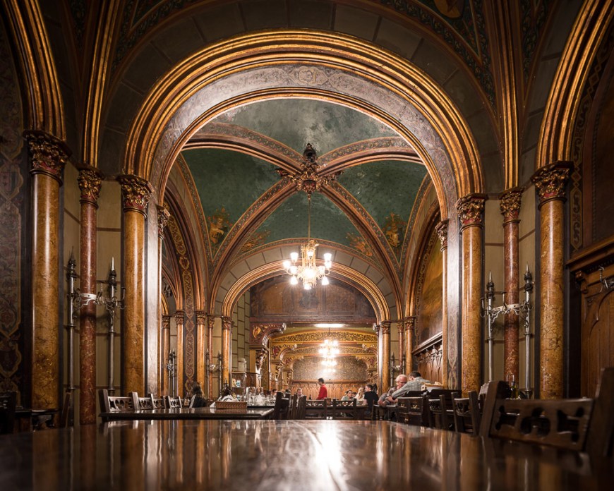 Interior of Hanu Berarilor Casa Oprea Soare Restaurant, Bucharest, Romania